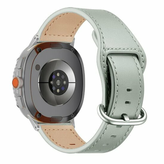 Klassisches Lederarmband - Grau - Samsung Galaxy Watch 8 Classic - 46mm