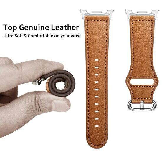 Klassisches Lederarmband - Braun - Samsung Galaxy Watch 8 Classic - 46mm