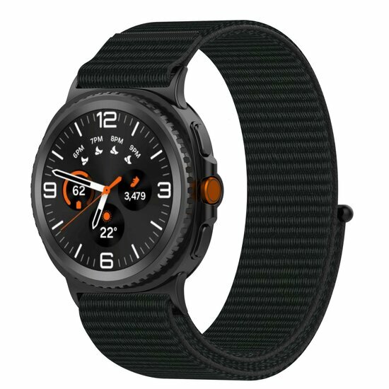 Sportloop Nylonband - Schwarz - Samsung Galaxy Watch 8 Classic - 46mm