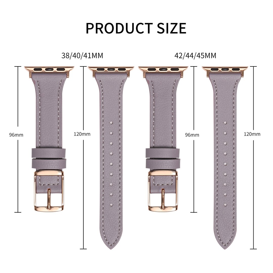Lederarmband - Hellrosa - Geeignet f&uuml;r Apple Watch 38mm / 40mm / 41mm / 42mm