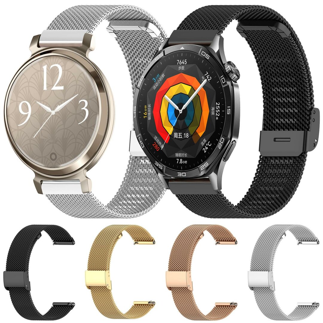 Milanaise-Armband mit Klemmverschluss - Gold - Garmin Lily 2
