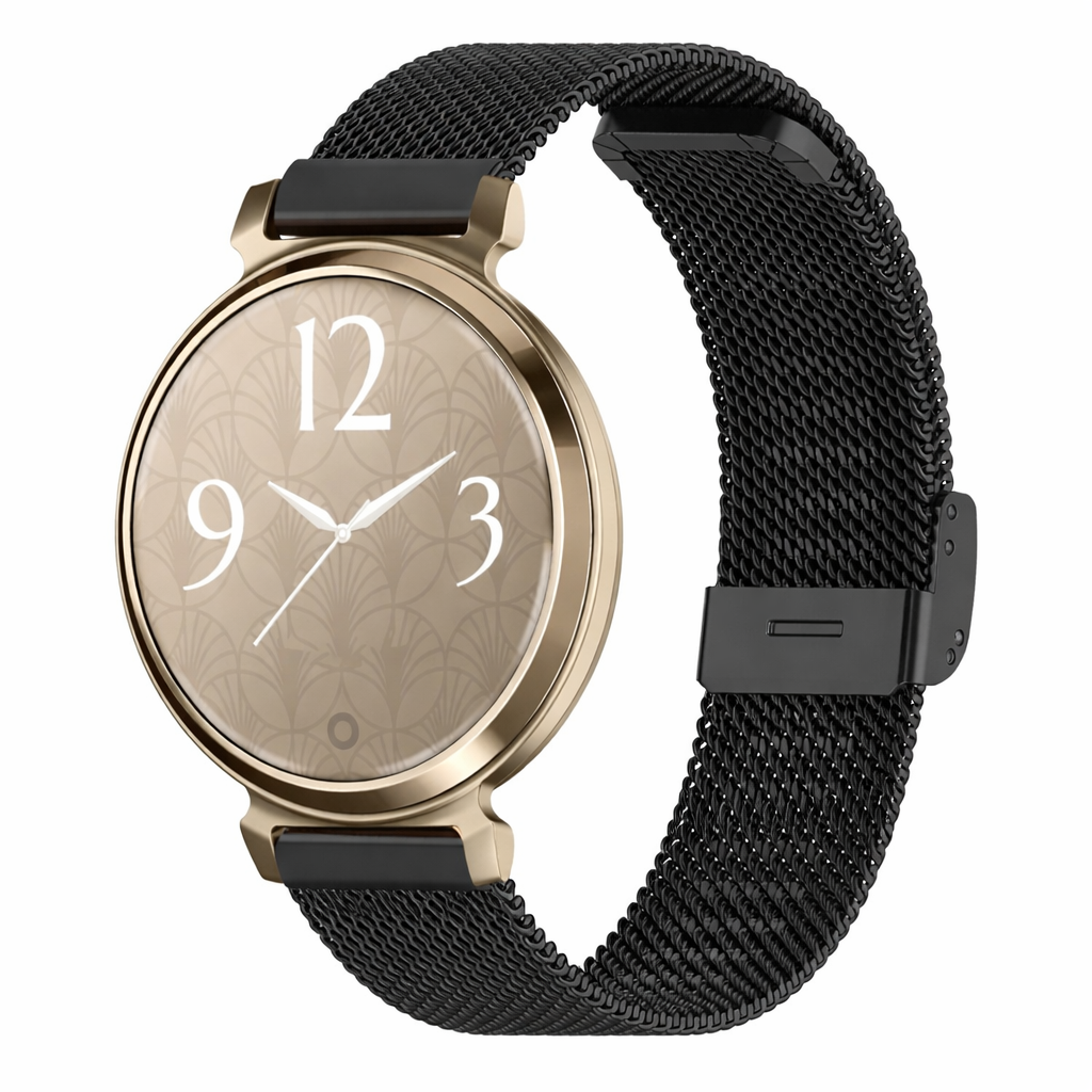 Milanaise-Armband mit Klemmverschluss - Schwarz - Garmin Lily 2
