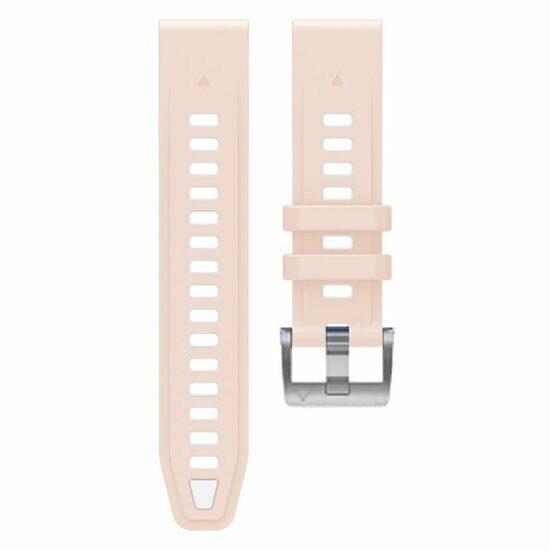 Silikonarmband - Lachsrosa mit wei&szlig; - Garmin Instinct E - 40mm