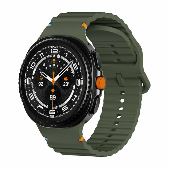 Classic Wave Silikonarmband - Dunkelgr&uuml;n - Samsung Galaxy Watch 8 Classic - 46mm