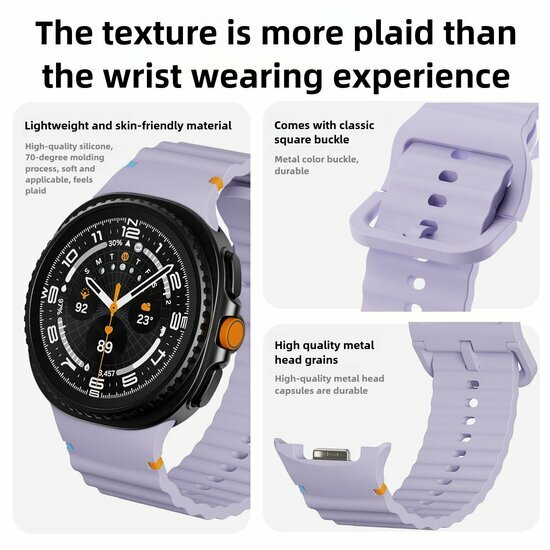Classic Wave Silikonarmband - Dunkelblau - Samsung Galaxy Watch 8 Classic - 46mm