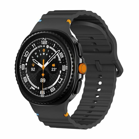 Classic Wave Silikonarmband - Schwarz - Samsung Galaxy Watch 8 Classic - 46mm