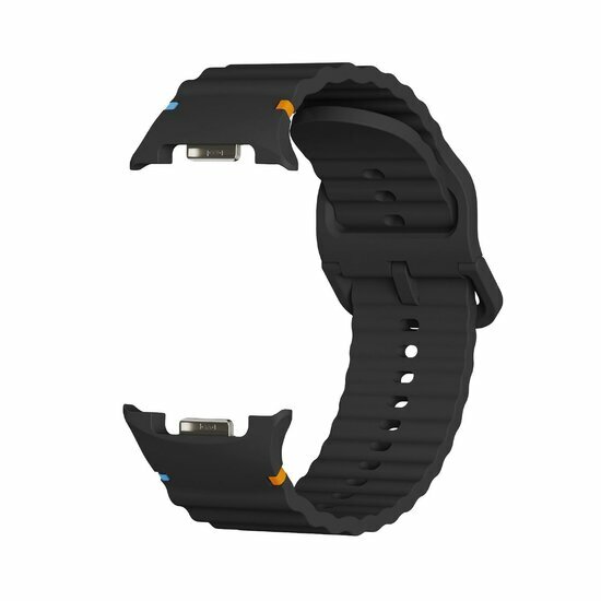 Classic Wave Silikonarmband - Schwarz - Samsung Galaxy Watch 8 Classic - 46mm