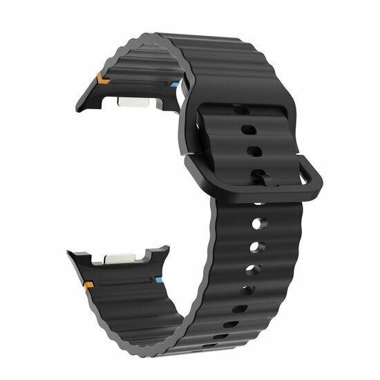 Classic Wave Silikonarmband - Schwarz - Samsung Galaxy Watch 8 Classic - 46mm