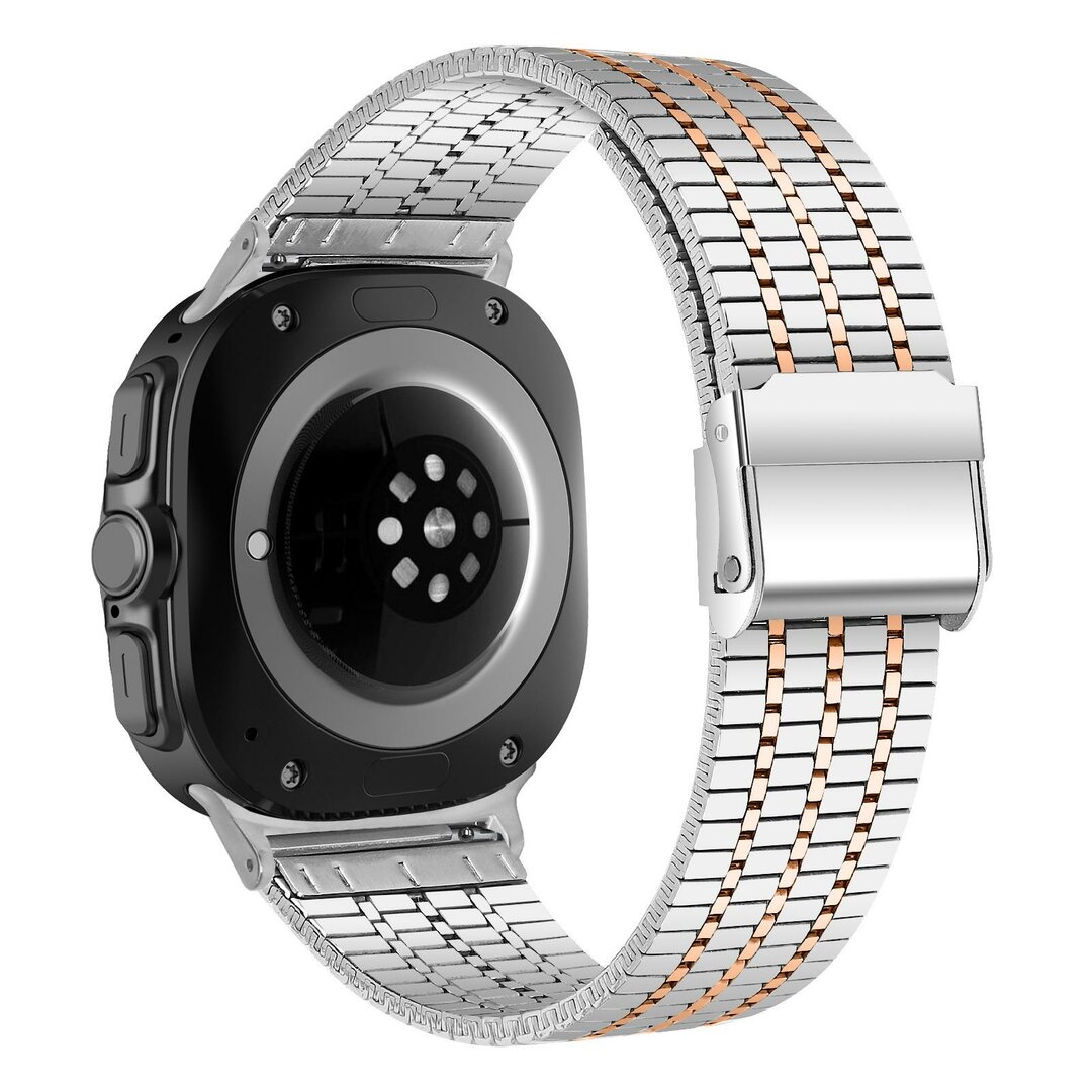 Edelstahlarmband - Silber mit Ros&eacute;gold - Samsung Galaxy Watch 8 Classic - 46mm