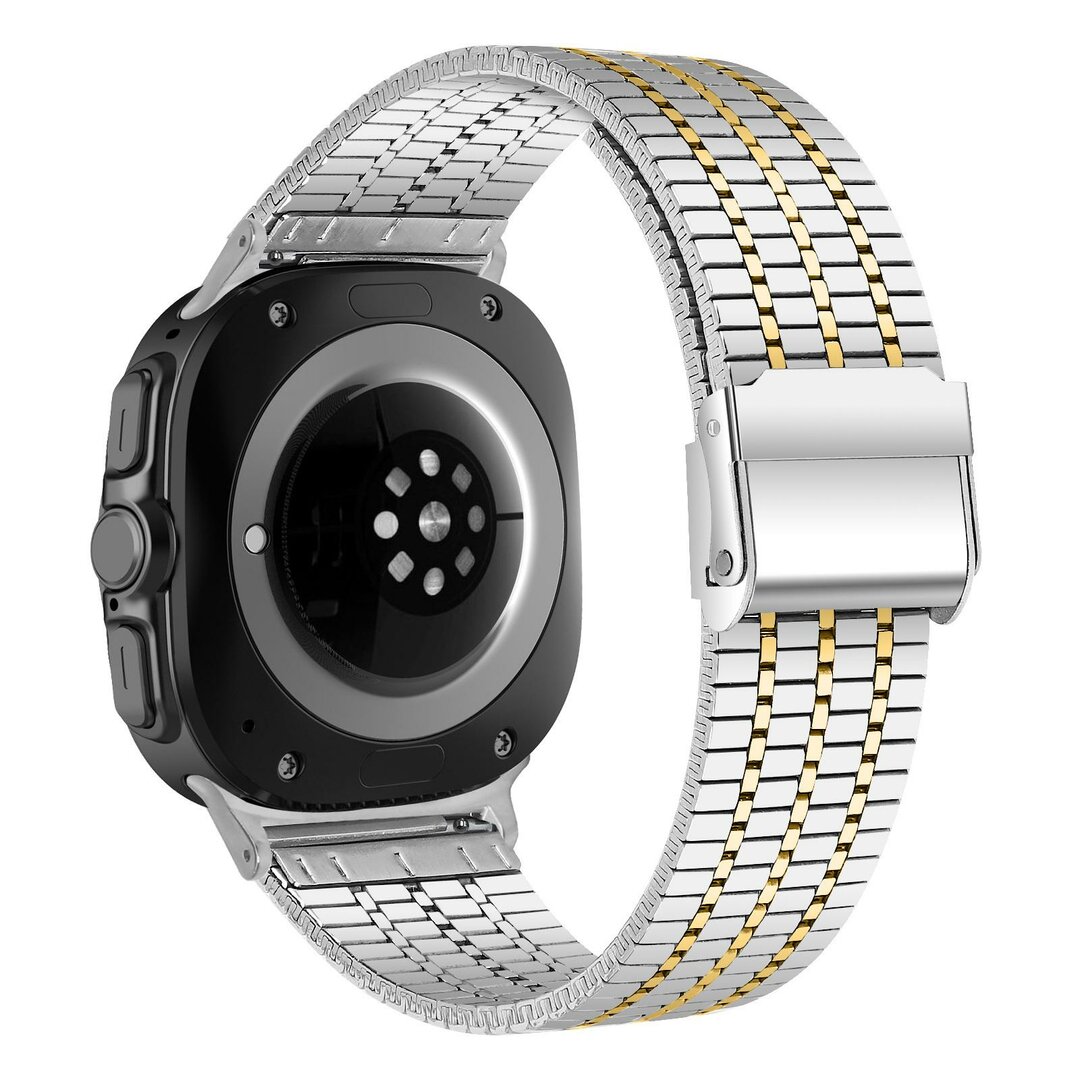 Edelstahlarmband - Silber mit Gold - Samsung Galaxy Watch 8 Classic - 46mm