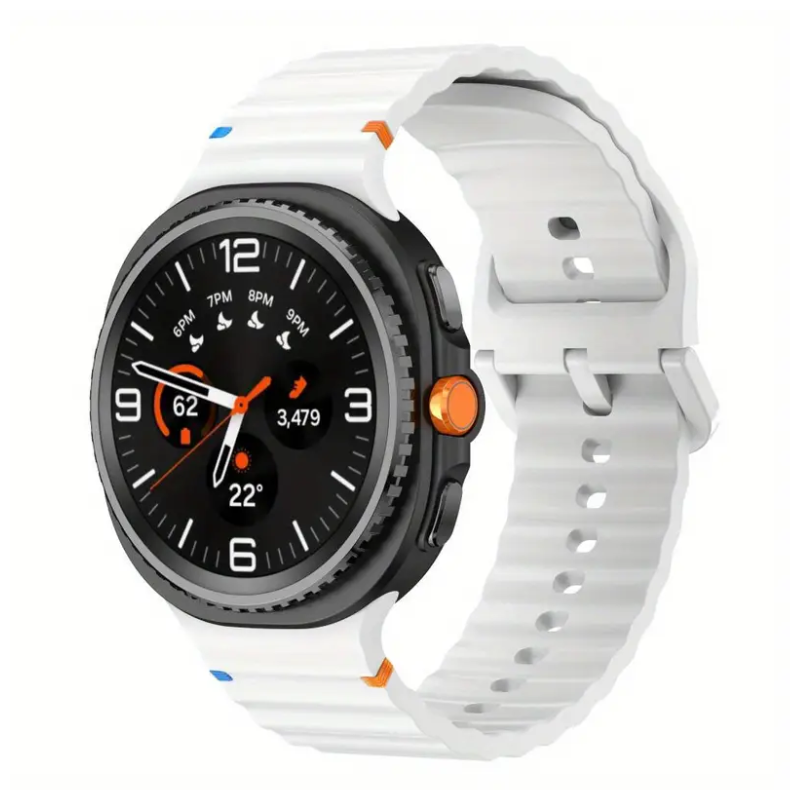Classic Wave Silikonarmband - Wei&szlig; - Samsung Galaxy Watch 8 Classic - 46mm