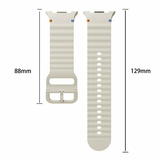 Classic Wave Silikonarmband - Wei&szlig; - Samsung Galaxy Watch 8 Classic - 46mm