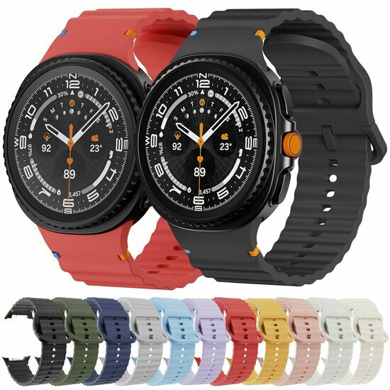 Classic Wave Silikonarmband - Wei&szlig; - Samsung Galaxy Watch 8 Classic - 46mm