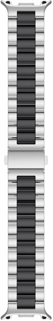 Edelstahl-Gliederarmband - Silber mit Schwarz - Samsung Galaxy Watch 8 Classic - 46mm