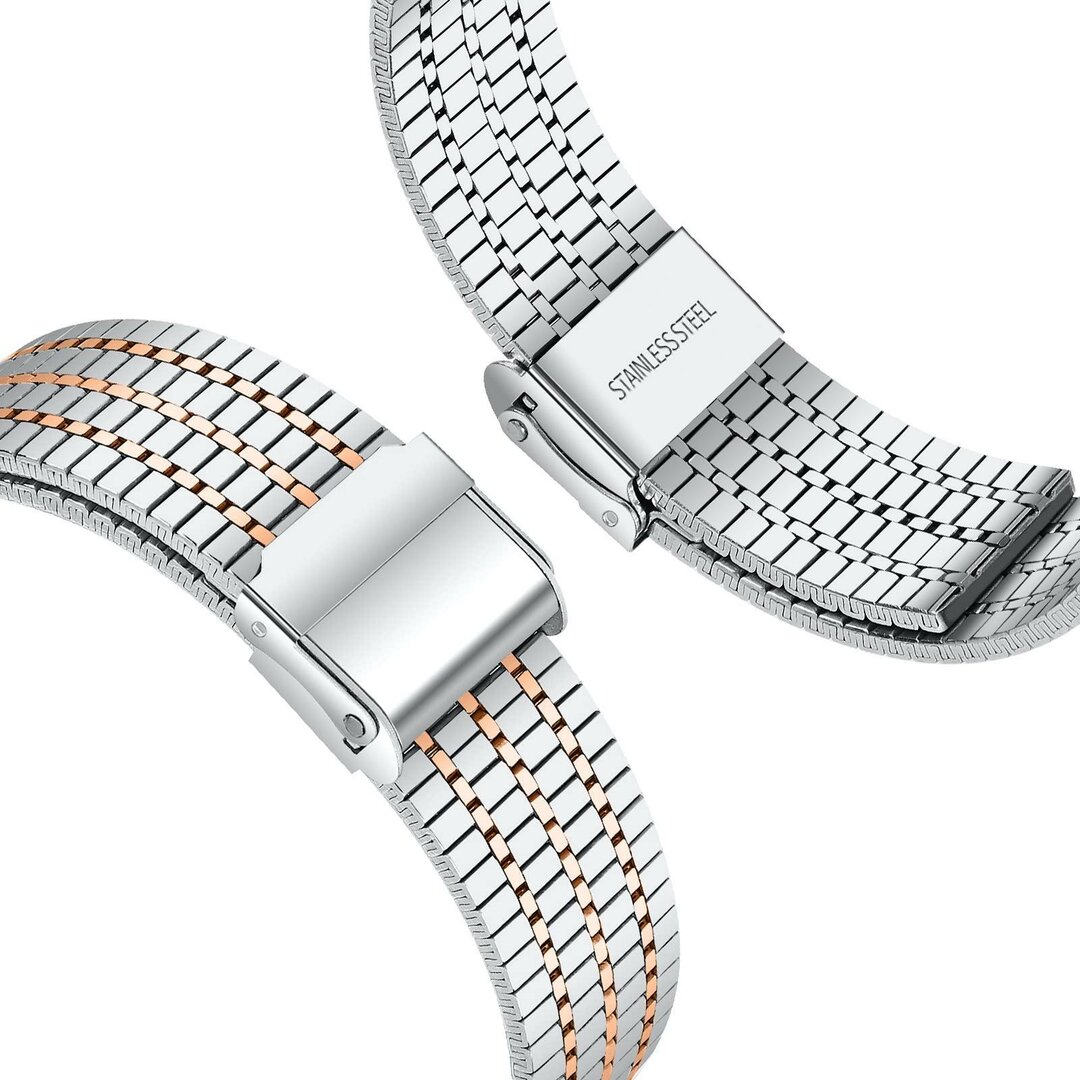 Edelstahlarmband - Silber mit Ros&eacute;gold - Samsung Galaxy Watch Ultra - 47mm