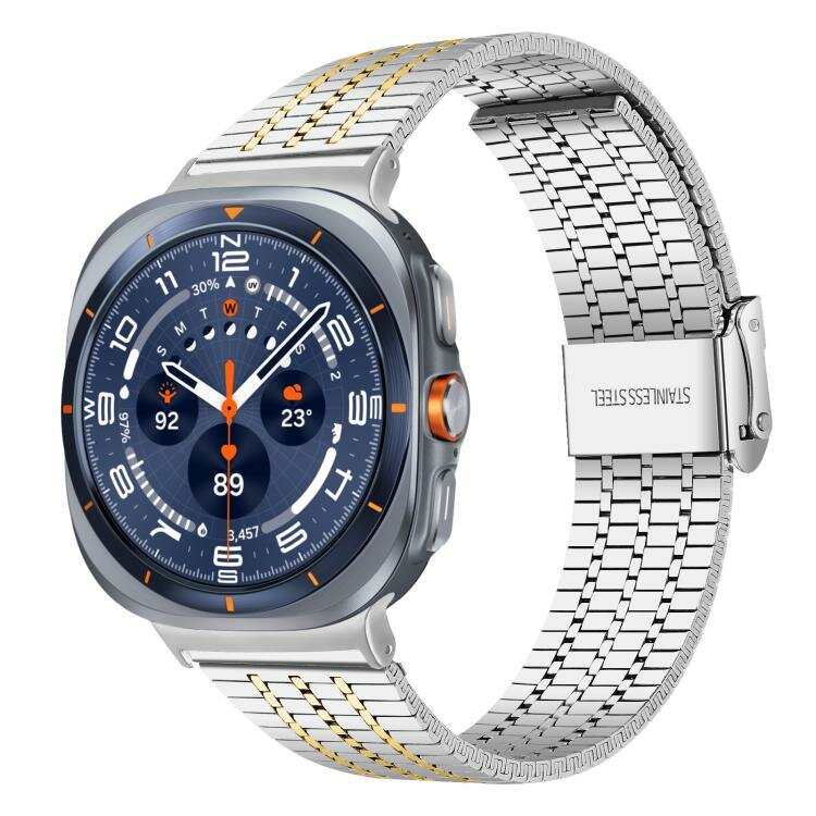 Edelstahlarmband - Silber mit Gold - Samsung Galaxy Watch Ultra - 47mm