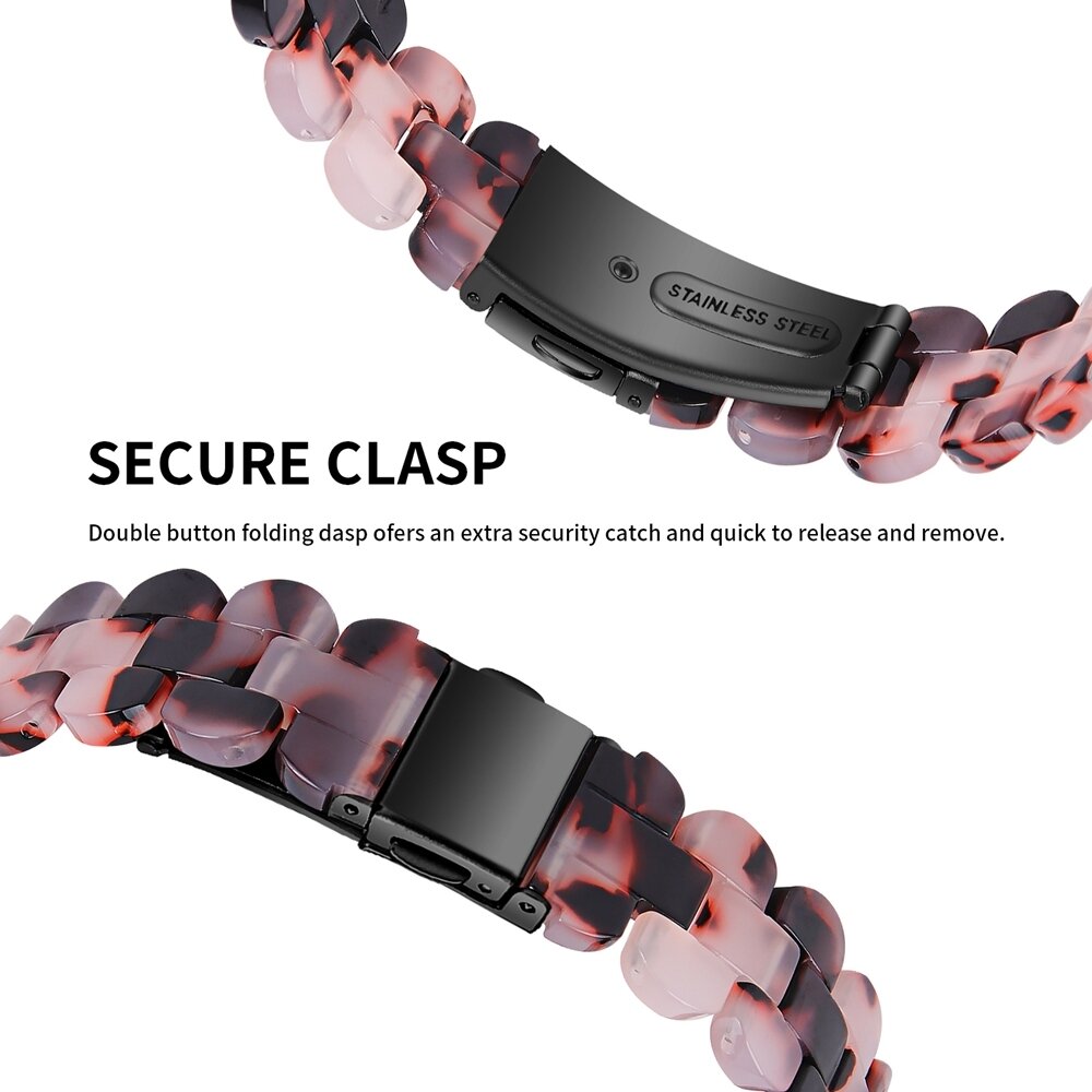 Fitbit Inspire 3 - Resin-Gliederarmband - Rosa mit schwarz