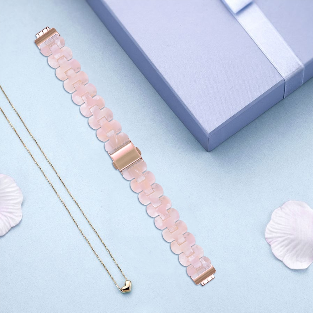 Fitbit Inspire 3 - Resin-Gliederarmband - Perle rosa