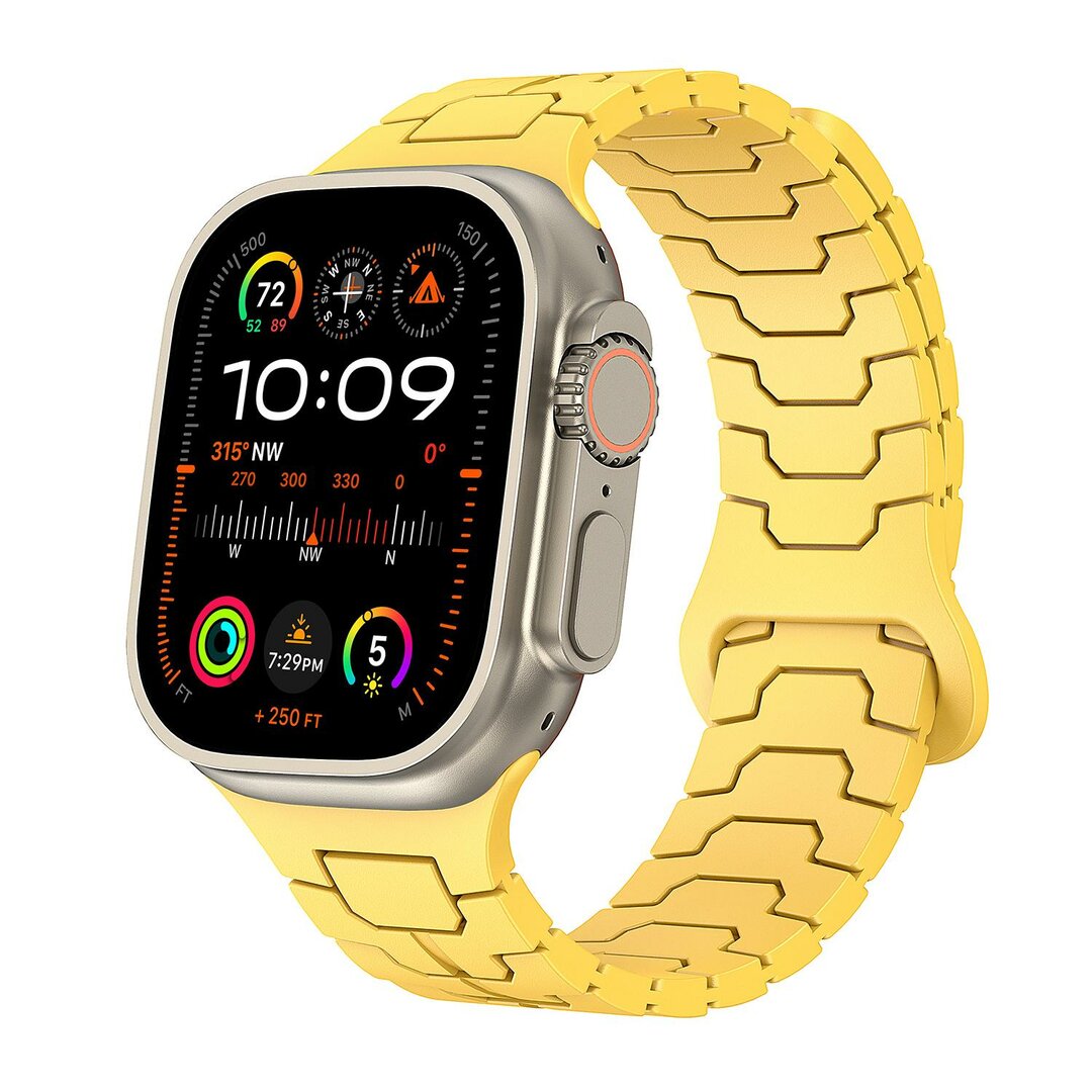 Dragon Scale Silikonarmband - Gelb - Geeignet f&uuml;r Apple Watch 44mm / 45mm / 46mm / 49mm