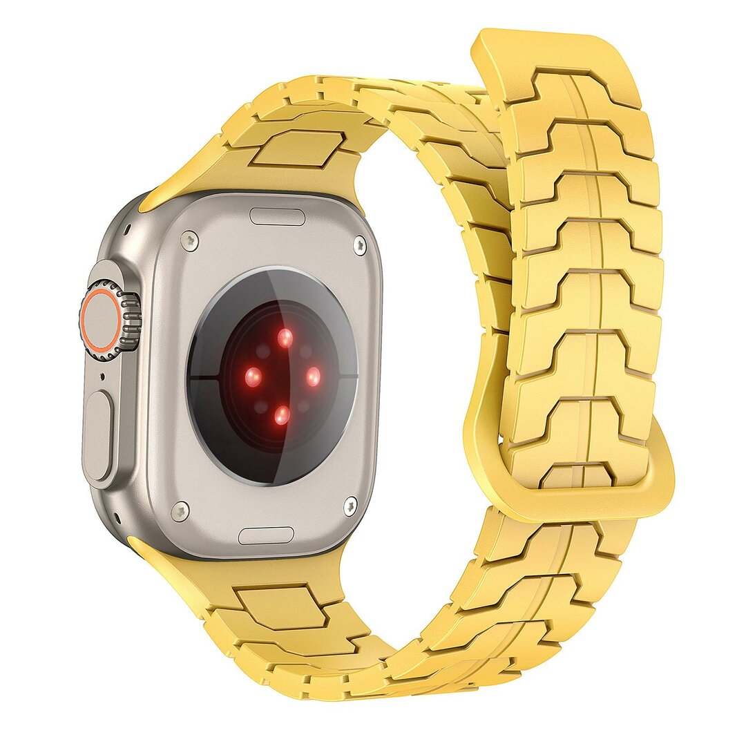 Dragon Scale Silikonarmband - Gelb - Geeignet f&uuml;r Apple Watch 44mm / 45mm / 46mm / 49mm