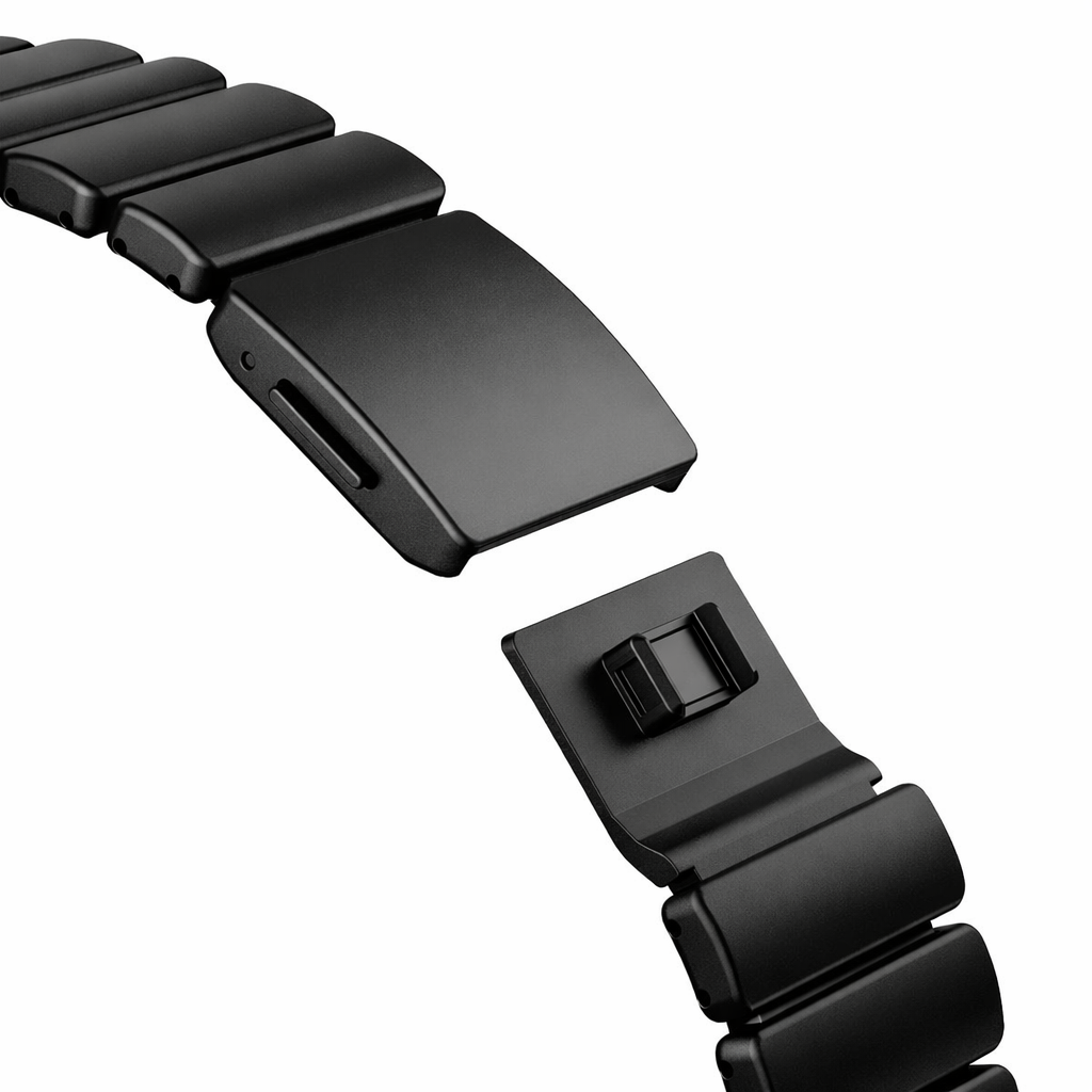 Premium-Edelstahl-/Silikonarmband - Schwarz - Geeignet f&uuml;r Apple Watch 44mm / 45mm / 46mm / 49mm