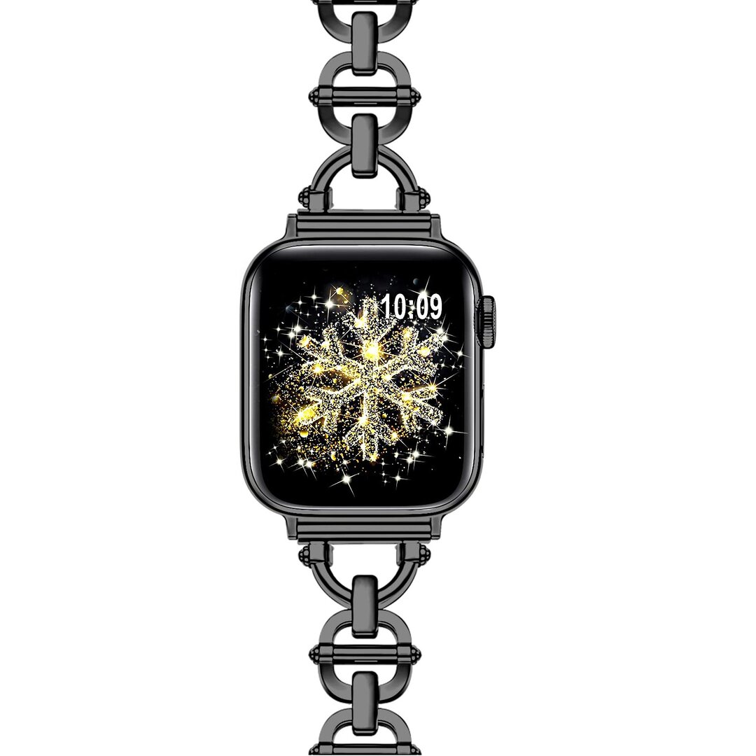Metall-Leitergliederarmband - Schwarz - Passend f&uuml;r Apple Watch 44mm / 45mm / 46mm / 49mm