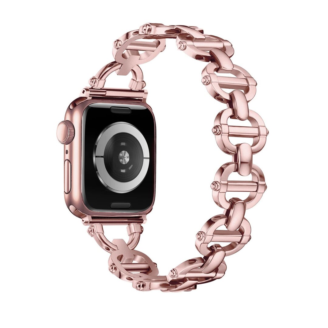 Metall-Leitergliederarmband - Rose pink - Passend f&uuml;r Apple Watch 44mm / 45mm / 46mm / 49mm