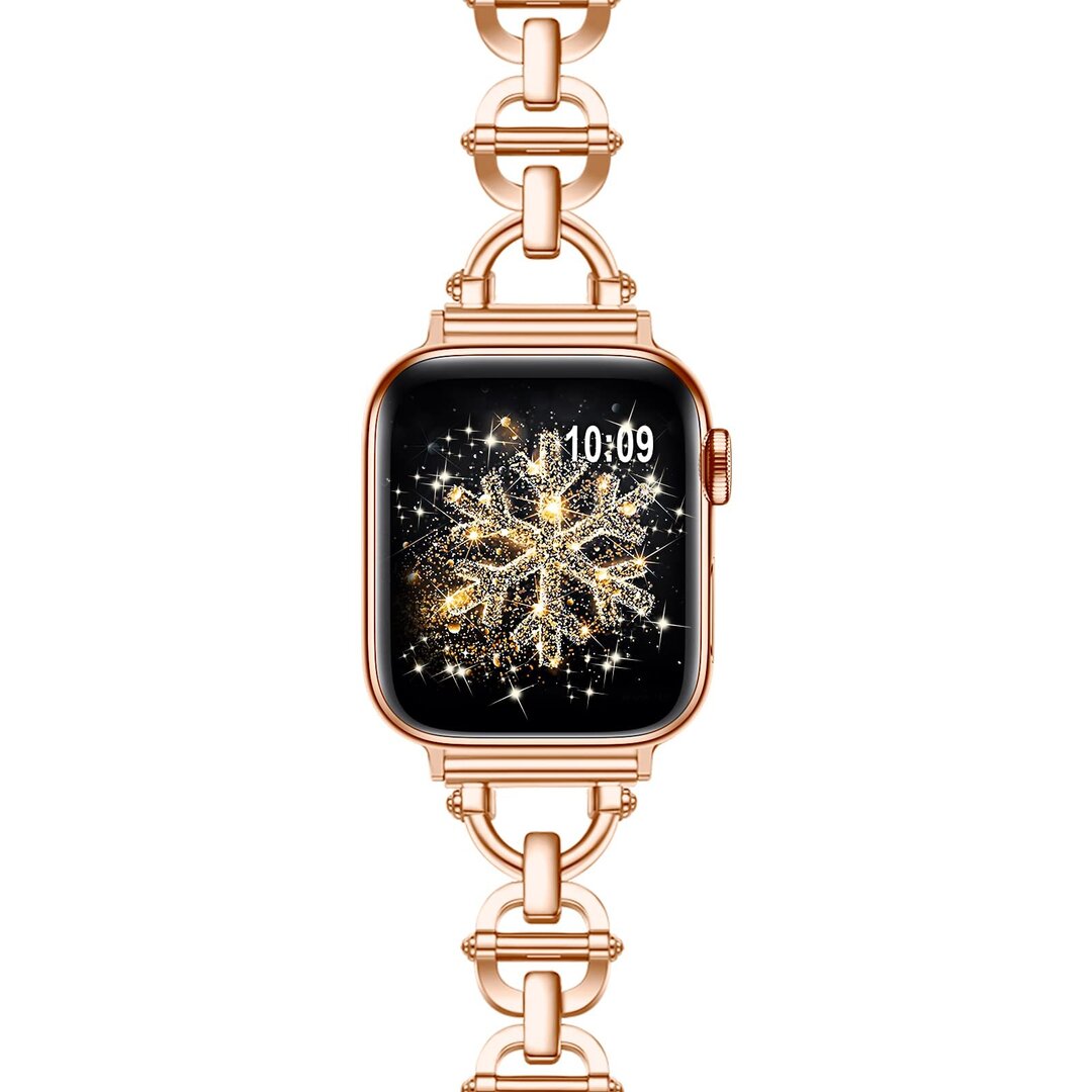 Metall-Leitergliederarmband - Champagner / Ros&eacute;gold - Passend f&uuml;r Apple Watch 38mm / 40mm / 41mm / 42mm