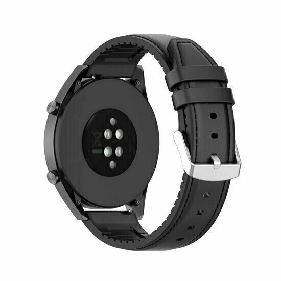 Leder- und Silikonarmband - Schwarz - Huawei Watch 5 - 46mm