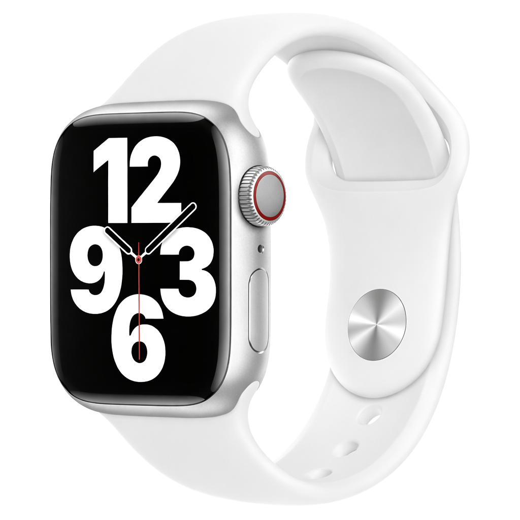Gummi-Sportband - Wei&szlig; - Geeignet f&uuml;r Apple Watch 38mm / 40mm / 41mm / 42mm