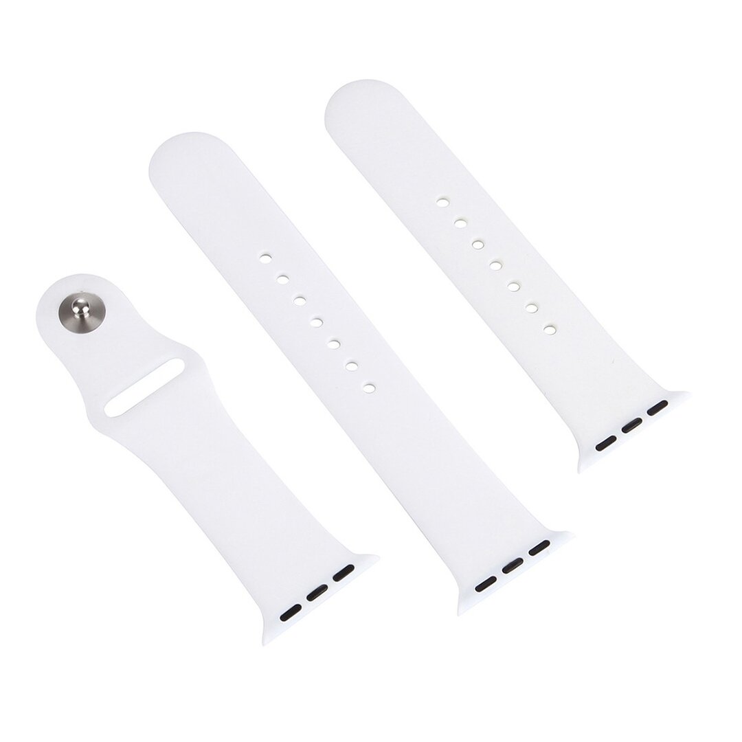 Gummi-Sportband - Wei&szlig; - Geeignet f&uuml;r Apple Watch 38mm / 40mm / 41mm / 42mm