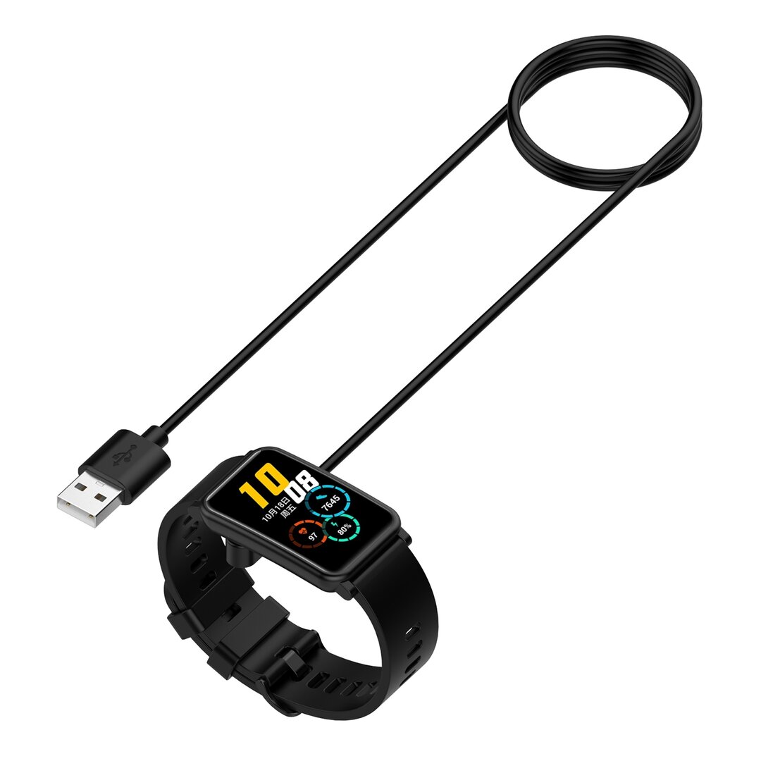 Ladeger&auml;t / Ladekabel - Geeignet f&uuml;r Huawei Watch Fit 5 / 4 / 3 / 2 / 1 / Fit New / Fit Mini - Huawei Honor Band - Huawei Band 9 / 8 / 7 / 6 - USB-Anschluss - 1 Meter - Schwarz