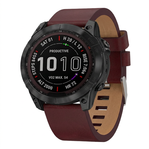 Lederband - Rotbraun - Garmin Fenix 7X / 6X / 5X