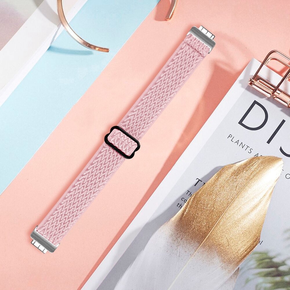 Fitbit Inspire 3 &ndash; Elastisches Solo Loop Nylonarmband - Rosa