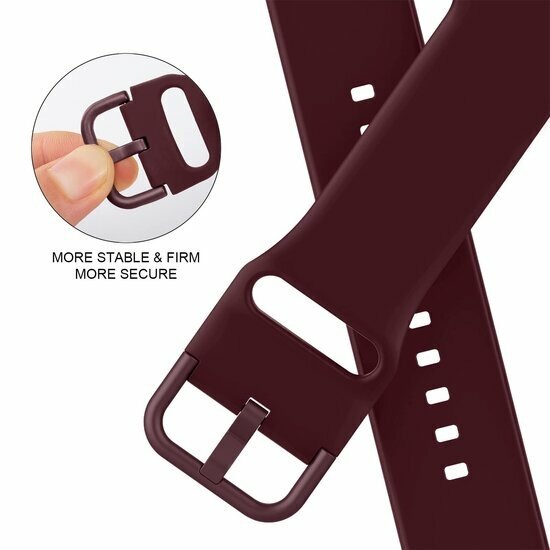 Weiches Silikonarmband mit Schnallenverschluss - Bordeaux - Geeignet f&uuml;r Apple Watch 38mm / 40mm / 41mm / 42mm