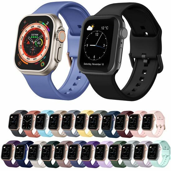 Weiches Silikonarmband mit Schnallenverschluss - Tannengr&uuml;n - Geeignet f&uuml;r Apple Watch 38mm / 40mm / 41mm / 42mm