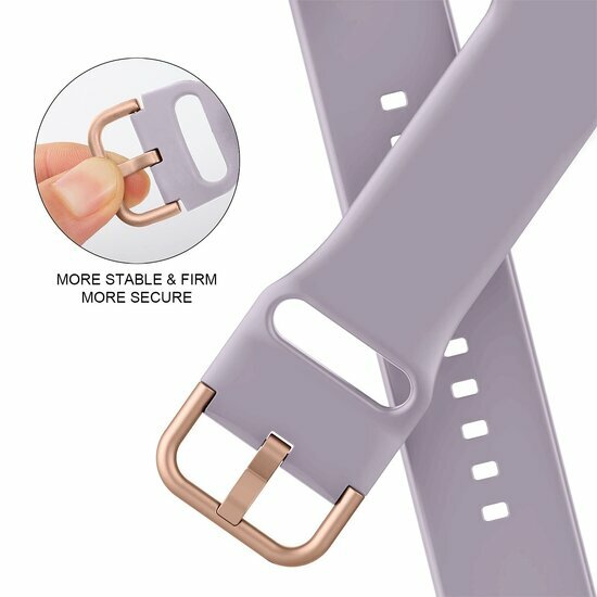 Weiches Silikonarmband mit Schnallenverschluss - Pastellviolett - Geeignet f&uuml;r Apple Watch 38mm / 40mm / 41mm / 42mm