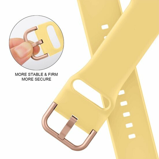 Weiches Silikonarmband mit Schnallenverschluss - Gelb - Geeignet f&uuml;r Apple Watch 38mm / 40mm / 41mm / 42mm