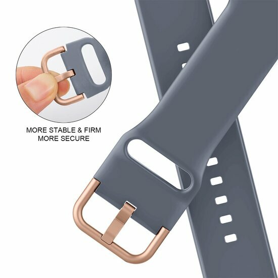 Weiches Silikonarmband mit Schnallenverschluss - Blaugrau - Geeignet f&uuml;r Apple Watch 38mm / 40mm / 41mm / 42mm