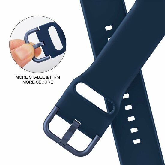 Weiches Silikonarmband mit Schnallenverschluss - Dunkelblau - Geeignet f&uuml;r Apple Watch 38mm / 40mm / 41mm / 42mm
