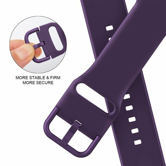 Weiches Silikonarmband mit Schnallenverschluss - Dunkelviolett - Geeignet f&uuml;r Apple Watch 38mm / 40mm / 41mm / 42mm