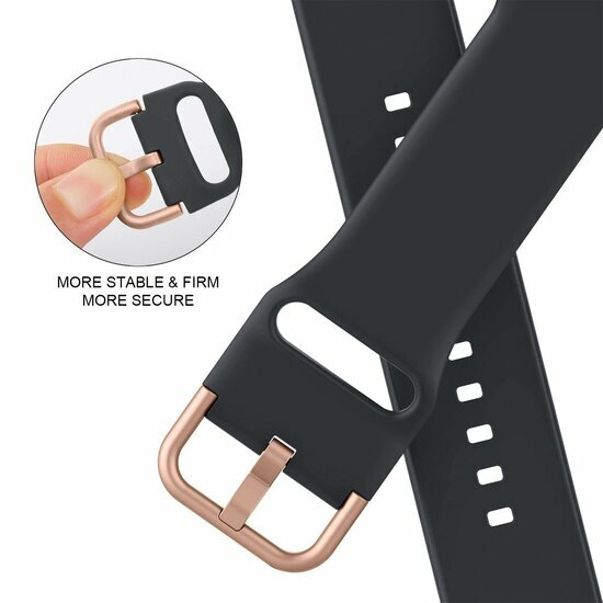 Weiches Silikonarmband mit Schnallenverschluss - Dunkelgrau - Geeignet f&uuml;r Apple Watch 38mm / 40mm / 41mm / 42mm