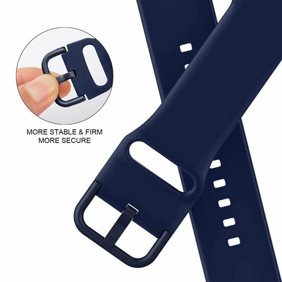 Weiches Silikonarmband mit Schnallenverschluss - Nachtblau - Geeignet f&uuml;r Apple Watch 38mm / 40mm / 41mm / 42mm