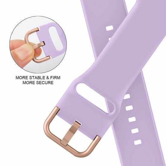 Weiches Silikonarmband mit Schnallenverschluss - Lavendel - Geeignet f&uuml;r Apple Watch 38mm / 40mm / 41mm / 42mm
