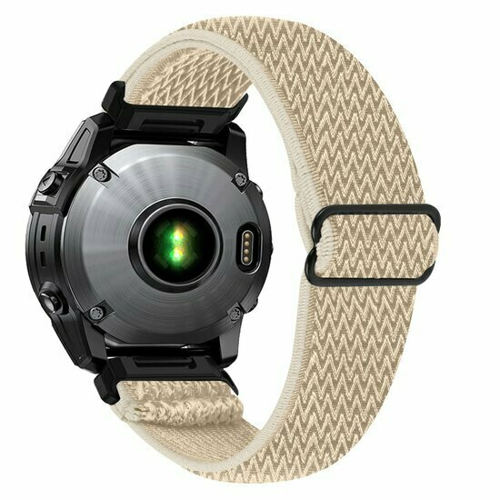 Elastisches Solo Loop Nylonarmband - Beige - Garmin Approach S60 &amp; S62 / Instinct / Instinct 2 (Solar)