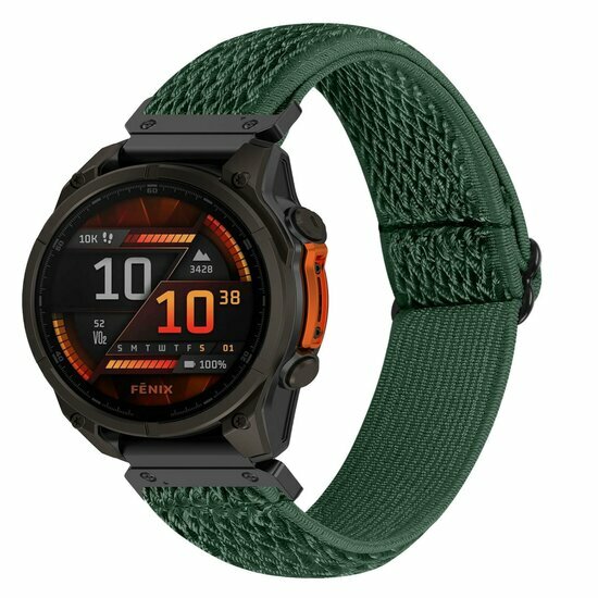 Elastisches Solo Loop Nylonarmband - Dunkelgr&uuml;n - Garmin Approach S60 &amp; S62 / Instinct / Instinct 2 (Solar)