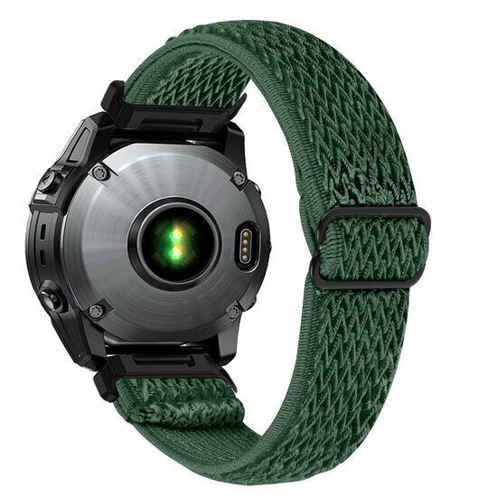 Elastisches Solo Loop Nylonarmband - Dunkelgr&uuml;n - Garmin Approach S60 &amp; S62 / Instinct / Instinct 2 (Solar)
