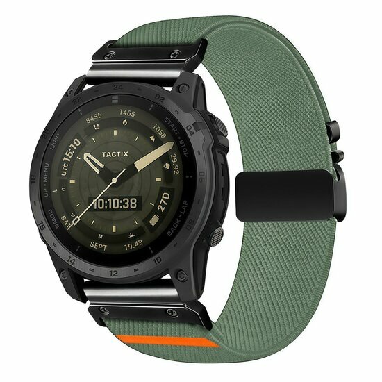 Nylonarmband mit Fallschirmschnallenverschluss - Gr&uuml;n - Garmin Approach S60 &amp; S62 / Instinct / Instinct 2 (Solar)