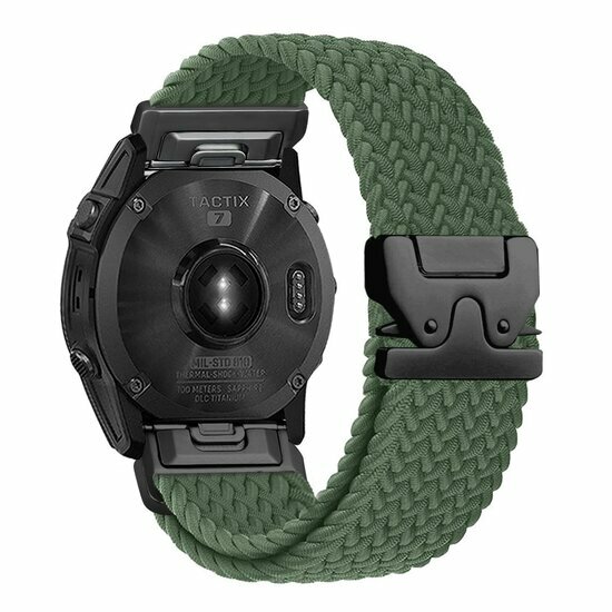 Geflochtenes Nylonarmband mit Fallschirmschnallenverschluss - Gr&uuml;n - Garmin Approach S60 &amp; S62 / Instinct / Instinct 2 (Solar)