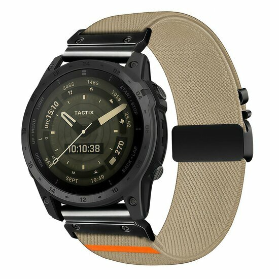 Nylonarmband mit Fallschirmschnallenverschluss - Beige - Garmin Approach S60 &amp; S62 / Instinct / Instinct 2 (Solar)